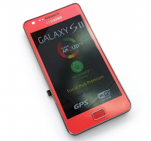 Дисплей для Samsung i9100 Galaxy S2 с сенсором с рамкой розовый Original