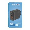 Сетевое зарядное устройство Walker WH-45 65W GAN (PD USB-C 65W, PD USB-C 30W, QC3.0 USB-A 18W) black - 919397 Сетевое зарядное устройство Walker WH-45 65W GAN (PD USB-C 65W, PD USB-C 30W, QC3.0 USB-A 18W) black - 919397