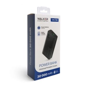 Портативная батарея Walker WB-730, 30000 mAh, 22.5W (QC3.0 + PD) Black - 914367 Портативная батарея Walker WB-730, 30000 mAh, 22.5W (QC3.0 + PD) Black - 914367